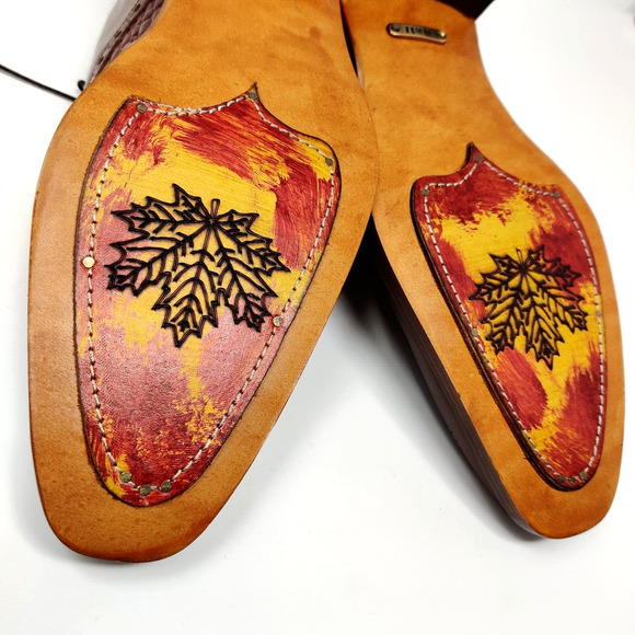 NWOB Asil Alligator Handcrafted Bespoke Custom Wingtip Shoe in Cognac Mens 11 - Picture 4 of 16